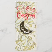 Crescent Moon Mistletoe Feestelijk Kerstdiner Menu (Achterkant)