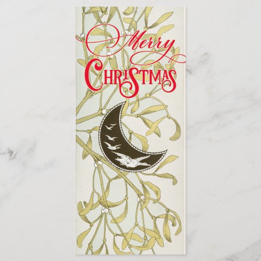 Crescent Moon Mistletoe Feestelijk Kerstdiner Menu (Achterkant)