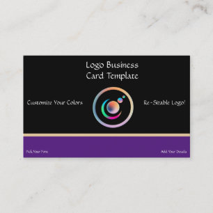 Crescent Moon & Planets - Rainbow Reiki Logo Visitekaartje