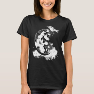 Crescent Moon Raven Witch Aesthetic Astrology Goth T-shirt