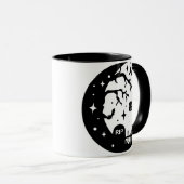 Crescent Moon RIP Bat Citrouille Halloween Mug (Devant droit)