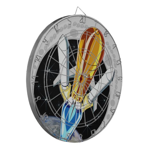 Crescent Moon Rocket Start Dartboard "Heavy Lift" Dartbord (Voorkant Links)