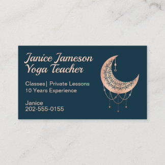 Crescent Moon Roos Gold Celestial Visitekaartje