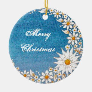 Crescent Moon Round Ornament - Merry Kerstmis