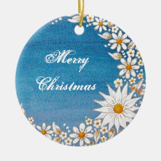 Crescent Moon Round Ornament - Merry Kerstmis (Voorkant)