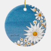Crescent Moon Round Ornament - Merry Kerstmis (Achterkant)