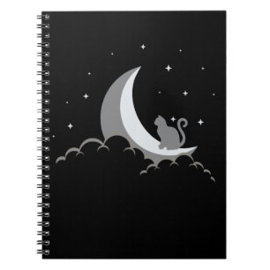 Crescent Moon Spiritueel Cat Gothic Pastel Wicca Notitieboek