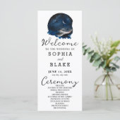 Crescent Moon Starlit Sky Programme de mariage bla (Debout devant)