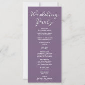 Crescent Moon Starlit Sky Purple Wedding Programme (Dos)