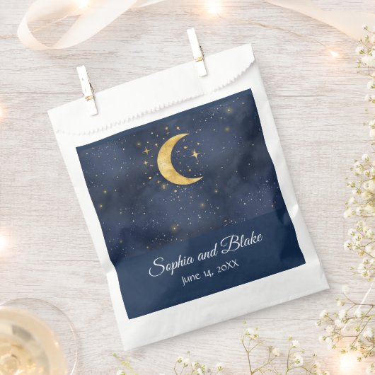 Crescent Moon Starry Nuit Mariage Faveur Sacs (Coupé)
