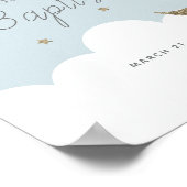 Crescent Moon Stars Blue Boy Baptism Affiche de bi (Coin)