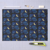 Crescent Moon Stars Celestial Black Halloween Tissuepapier (Craft)