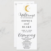 Crescent Moon Sterrennacht White Wedding Programme (Voorkant / Achterkant)