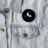 Crescent Moon Wicca Mystical Cat Pastel Gothic Ronde Button 5,7 Cm (In situ)