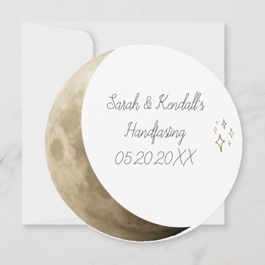 Crescent Moon Wiccan Handfasting RSVP Kaart (Achterkant)