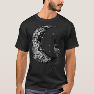 Crescent Moon Witch Aesthetic Astrology Gothic T-shirt