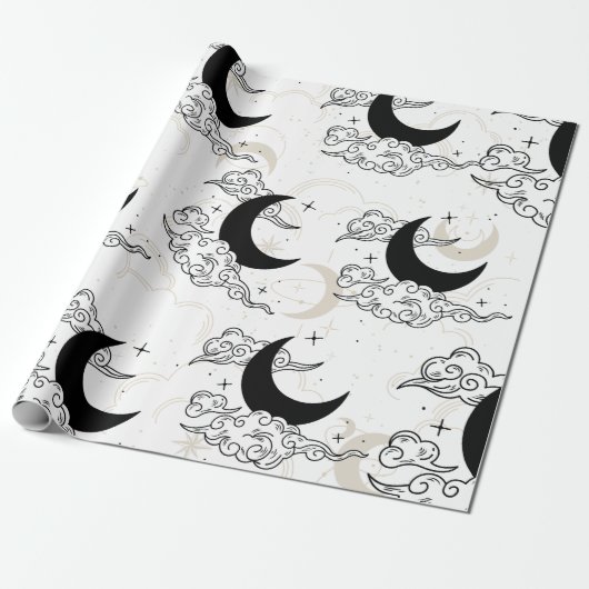 Crescent Moon Wrapping Paper Cadeaupapier (Uitgerold)