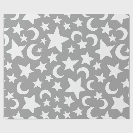 Crescent Moons and Stars Cadeaupapier (Vlak)