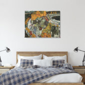 Crescent of Houses II, Island Town by Egon Schiele Canvas Afdruk (Insitu (Slaapkamer))