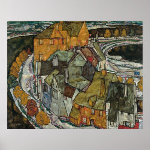 Crescent of Houses II, Island Town by Egon Schiele Poster