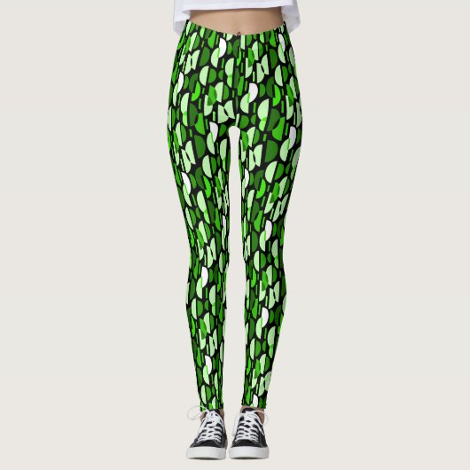 Crescent Pattern 010921 - Grass Green Leggings (Voorkant)
