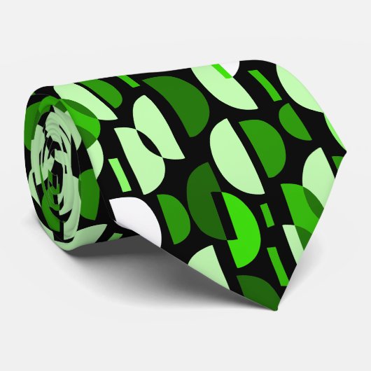 Crescent Pattern 010921 - Grass Green Stropdas (Opgerold)