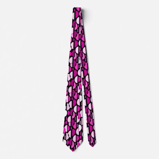 Crescent Pattern 010921 - Magenta Roze Stropdas (Voorkant)