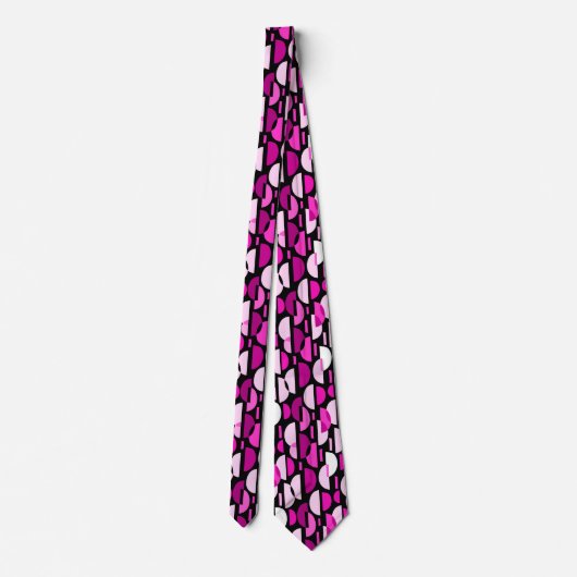 Crescent Pattern 010921 - Magenta Roze Stropdas (Achterkant)