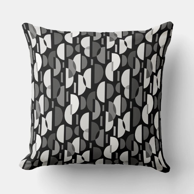 Crescent Pattern 010921 - Monochrome Kussen (Voorkant)