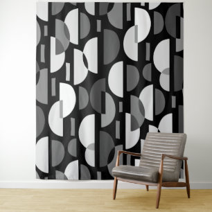Crescent Pattern 010921 - Monochrome Wandkleed