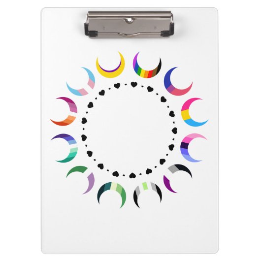 Crescent Pride Moons & Black Hearts Klembord (Voorkant)