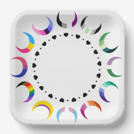 Crescent Pride Moons & Black Hearts Papieren Bordje