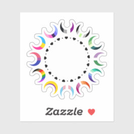 Crescent Pride Moons & Heart Ring Sticker