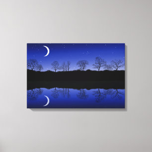 Crescent Reflections Wrapped Canvas Art Afdruk