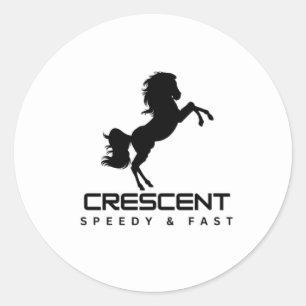 CRESCENT SPEEDY SNELLE PAARD LEVERING SEAL STIKER RONDE STICKER