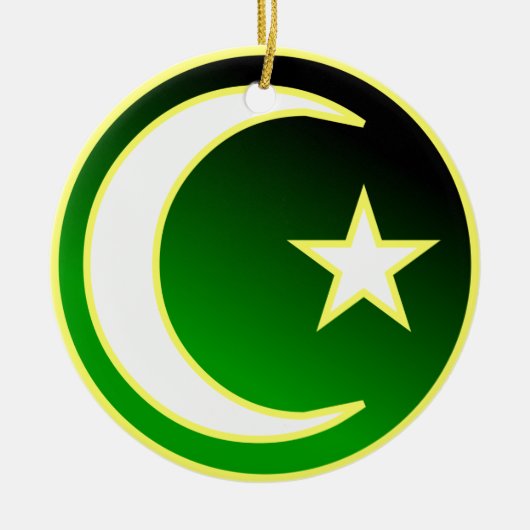 Crescent & ster van de islam keramisch ornament (Voorkant)