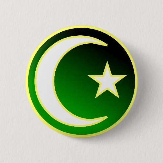 Crescent & ster van de islam ronde button 5,7 cm (Voorkant)