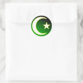 Crescent & ster van de islam ronde sticker (Tas)