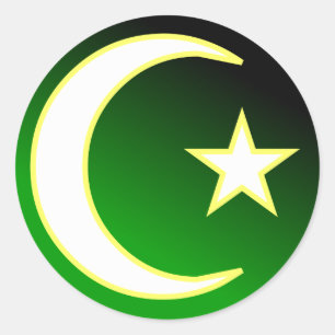 Crescent & ster van de islam ronde sticker