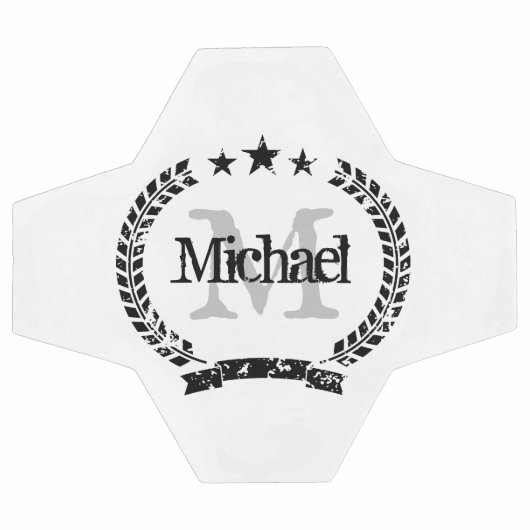  crest aangepaste naam monogram voetbal (Enkel)