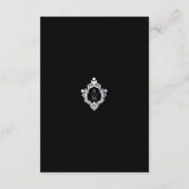 Crest Black Wedding Details  Monogram Informatiekaartje (Achterkant)