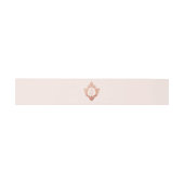 Crest Blush Roze Rose Goud   Monogram Uitnodigingen Wikkel (Vlak)