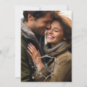 Crest Cream & Navy Overlay Foto Huwelijk Kaart (Achterkant)