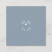 Crest Dusty Blue Receptie Wedding Informatiekaartje (Achterkant)