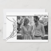  Crest elegante zwart-wit foto bruiloft Kaart (Voorkant)