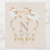 Crest Funeral van aangepast Roos Wijn Etiket (Enkel label)