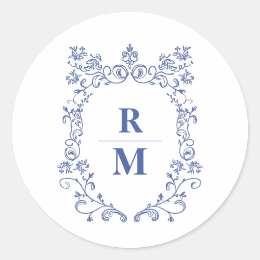 Crest gepersonaliseerde bruiloft Monogram label (Voorkant)