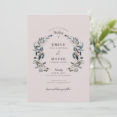 Crest jardin | Mauve Faire-part de mariage (Debout devant)