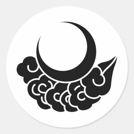 Crest KAMON-symbool uit de Japanse familie Ronde Sticker (Voorkant)