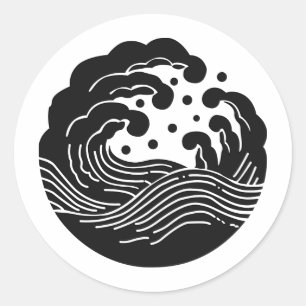 Crest KAMON-symbool uit de Japanse familie Ronde Sticker